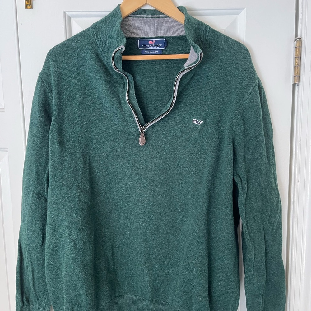 Vineyard Vines Men's Forest Green Zip-Up Sweater